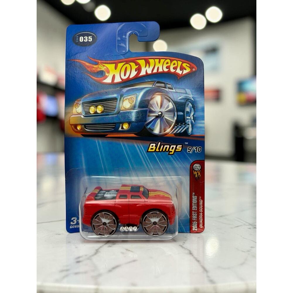 Hot Wheels Bling$ Quadra-Sound 1:64 Diecast Car Red 2005 Unopened